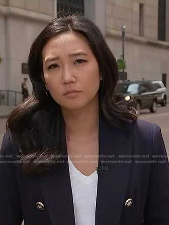 WornOnTV: Kathy Park’s navy double breasted blazer on NBC News Daily ...