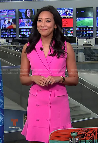 Kathy Park's pink double breasted dress on Today