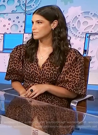 Katie Horwitch’s leopard print wrap dress on NBC News Daily