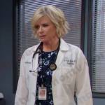 Kayla’s navy floral dress on Days of our Lives