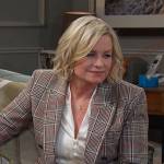 Kayla’s plaid double breasted blazer on Days of our Lives