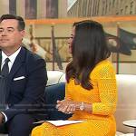 Kaylee’s orange pointelle knit dress on Today