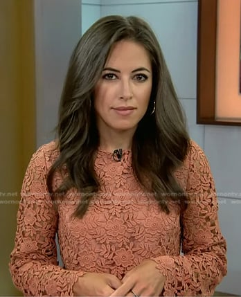 Kaylee Hartung’s orange floral lace top on Today