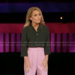 Kelly’s black blouse and pink pants on Generation Gap