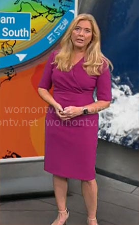 WornOnTV: Kelly Cass’s magenta pink dress on CBS Mornings | Kelly Cass ...