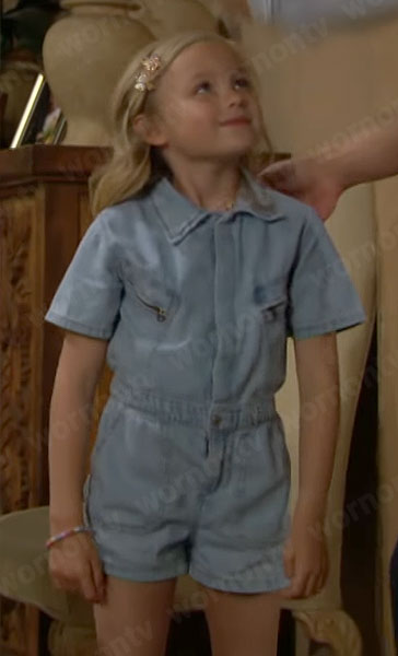 Kelly's denim romper on The Bold and the Beautiful