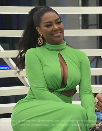 Kenya's green cutout maxi dress on The Real Housewives of Atlanta