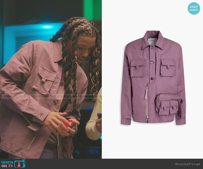 Kenzo Cotton and Linen-Blend Canvas Jacket worn by Jake (Michael Epps) on The Chi