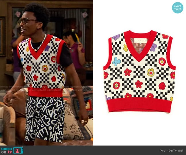 Kina & Tam The Floral Funk Vest worn by Noah Lambert (Israel Johnson) on Bunkd