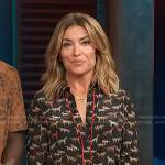 Kit’s black horse print shirt on Access Hollywood