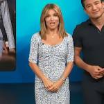 Kit’s floral print ruched front dress on Access Hollywood