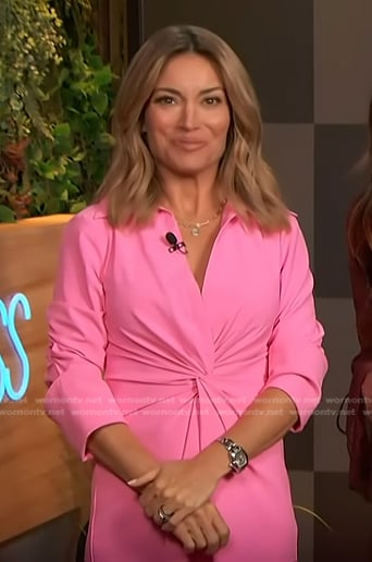 Kit’s pink twist front dress on Access Hollywood