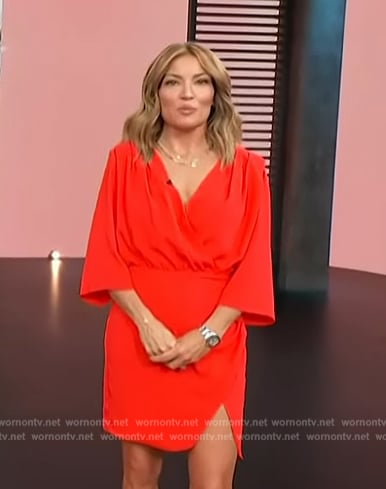 Kit’s red mini wrap dress on Access Hollywood