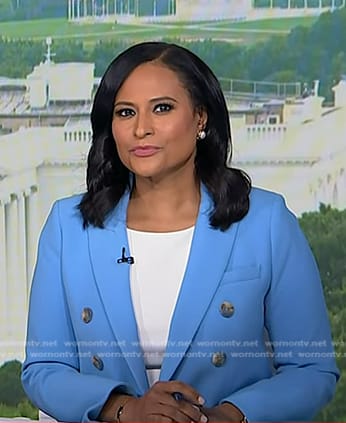 Kristen's blue double breasted blazer on Today