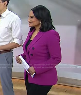 Kristen’s magenta double breasted blazer on Today