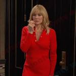 Kristen’s red ribbed polo dress on Days of our Lives