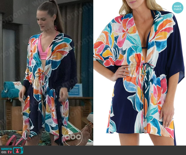 La Blanca Petals Tie Front Cover-up Caftan worn by Esme (Avery Kristen Pohl) on General Hospital