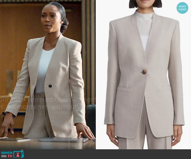 Lafayette 148 New York One-Button Stretch Wool Blazer worn by Andrea Freemann (Yaya DaCosta) on The Lincoln Lawyer