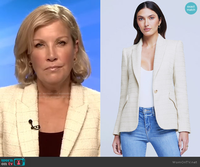 L'Agence Chamberlain Blazer in Ecru/Vintage Safari worn by Kristen Dahlgren on NBC News Daily