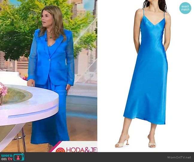 L'Agence Seridine Midi Slip Dress worn by Jenna Bush Hager on Today