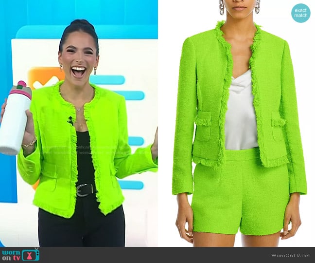 L'Agence Angelina Blazer in Lime Green worn by Janelle Cohen on Today