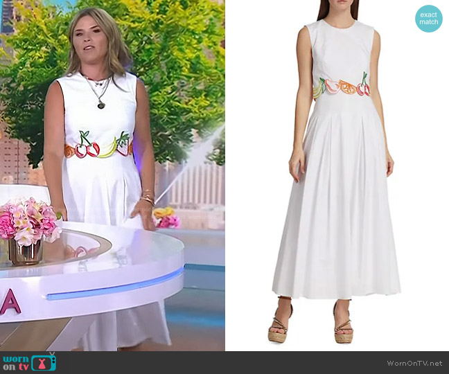 Lela Rose Sleeveless Midi Dress in White worn by Jenna Bush Hager on Today