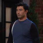 Li’s blue colorblock sweater on Days of our Lives