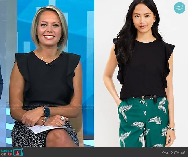 Loft Ruffle Sleeve Top worn by Dylan Dreyer on Today