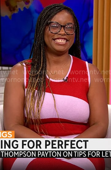 L'Oreal Thompson Payton's red and pink dress on CBS Mornings