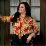 Lou’s gold floral print blouse on Bunkd