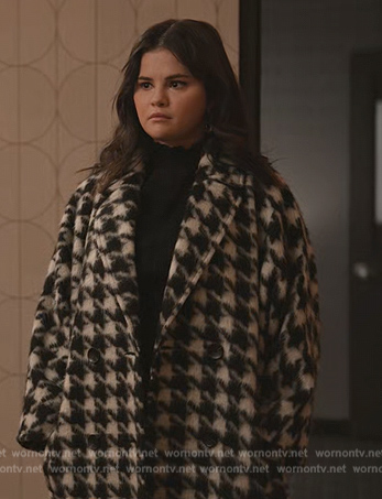 Mabel's houndstooth coat on Only Murders in the Building
