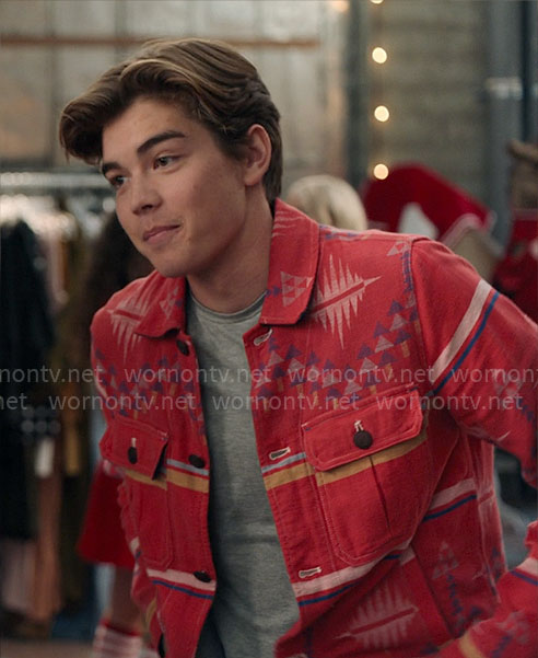 Mack's red printed jacket on High School Musical The Musical The Series