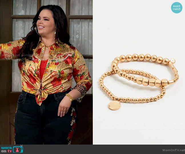 Madewell Two-Pack Beaded Bracelets worn by Lou Hockhauser (Miranda May) on Bunkd