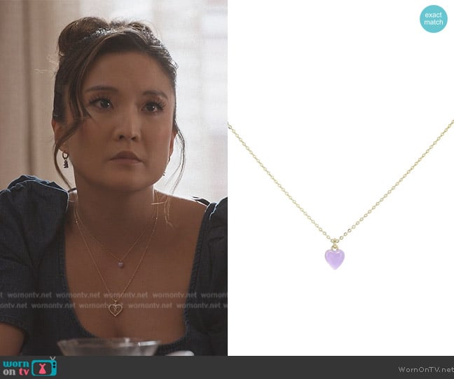 Madewell Delicate Collection Demi-Fine Enamel Heart Pendant Necklace worn by Ashley Park (Ashley Park) on Only Murders in the Building