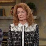 Maggie’s black and white tweed jacket on Days of our Lives