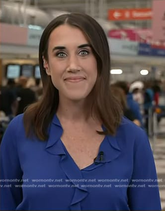 Maggie Vespa’s blue ruffle blouse on Today