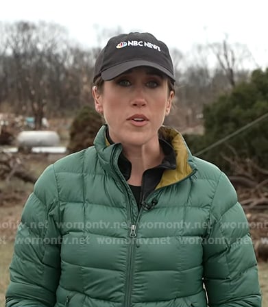Maggie Vespa’s green puffer jacket on NBC News Daily