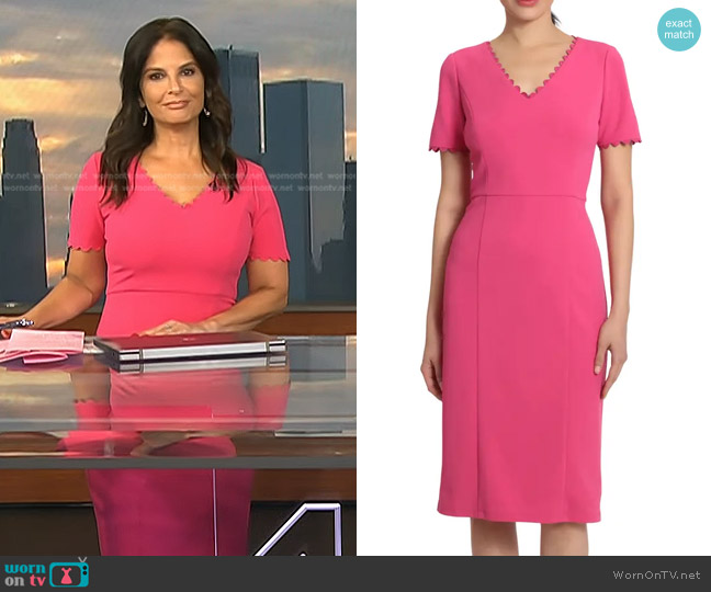 Maggy London Short Sleeve Midi Sheath Dress worn by Darlene Rodriguez on Today