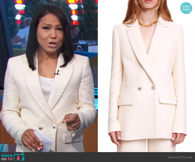 WornOnTV: Stephanie’s white textured double breasted blazer on Good ...