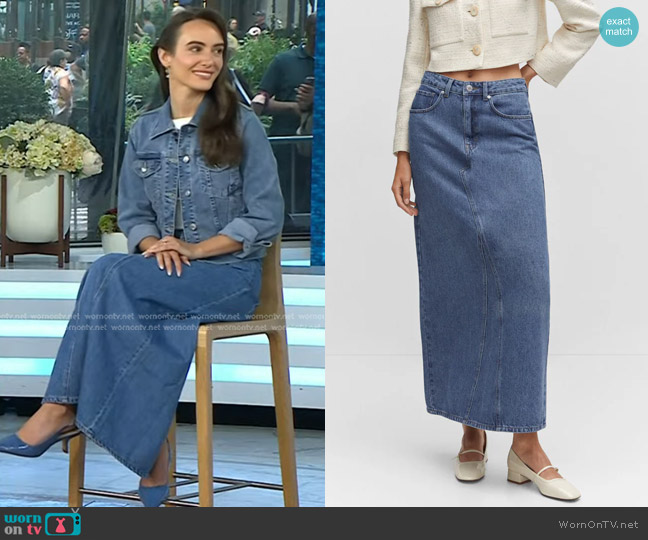 Mango Denim Long Skirt worn by Liv Perez on Today