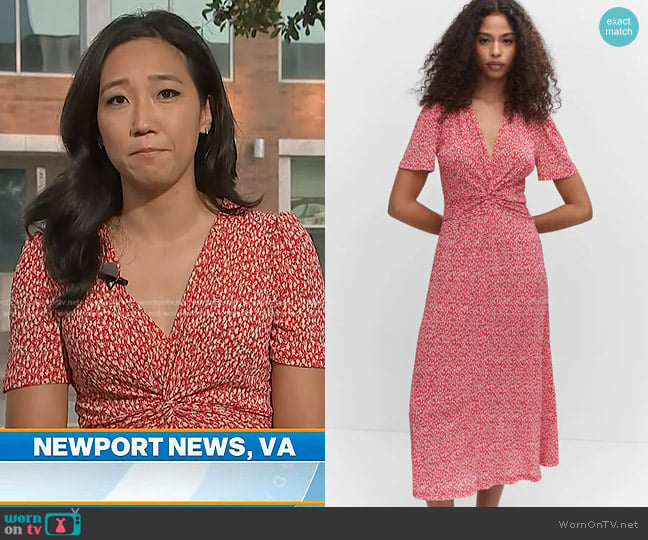 Mango Textured Printed Dress worn by Kathy Park on Today