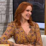 Marcia Cross’s yellow printed dress on CBS Mornings