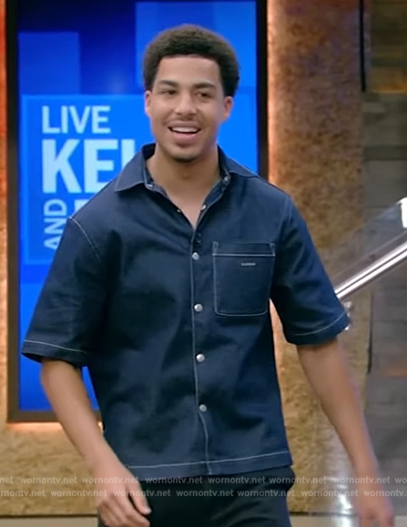 Marcus Scribner’s denim shirt on Live with Kelly and Mark