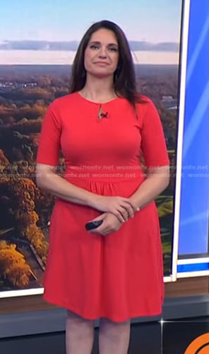 Maria’s red keyhole dress on Today