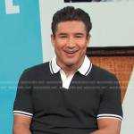 Mario’s black contrast stripe polo on Access Hollywood