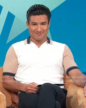 Mario’s colorblock short sleeve shirt on Access Hollywood