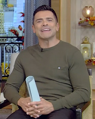 Mark’s green pocket tee on Live with Kelly and Mark