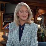 Marlena’s blue plaid blazer on Days of our Lives