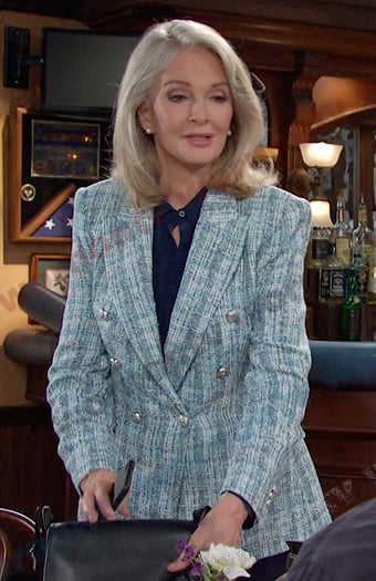 Marlena's blue plaid blazer on Days of our Lives