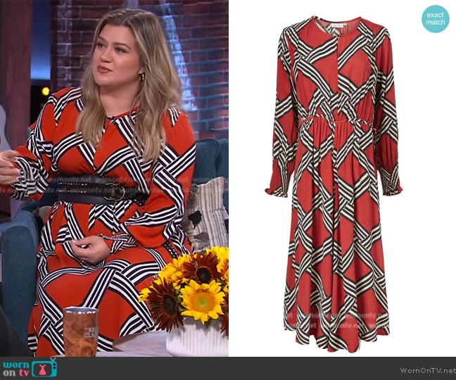 Masai Neve Maxi Dress In Multi worn by Kelly Clarkson on The Kelly Clarkson Show